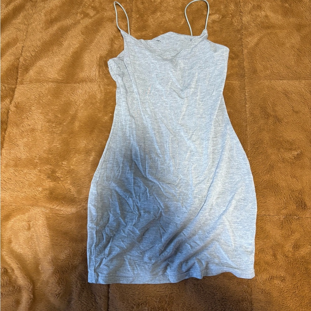 Gray Spaghetti Strap Dress